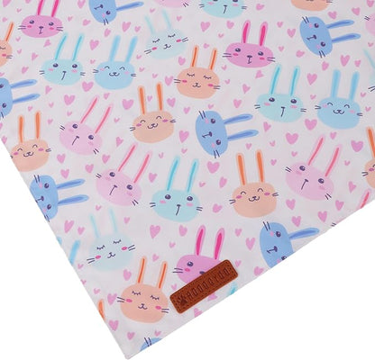 ADOGGYGO Easter Dog Bandanas 2 Pack, Reversible Bunny Carrot Print Puppy Scarf, Premium Fabric, Adjustable Fit Easter Bandana for Medium Large Dogs (Large)