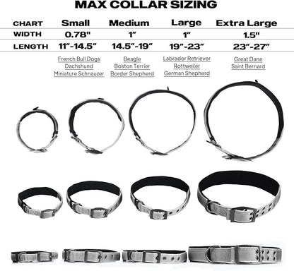 PetiFine Dog Collars for Small Dogs, Neoprene Padded Dog Collar, Reflective Heavy Duty Pet Collars with Durable Metal Belt Buckle for Walking, Grey, S
