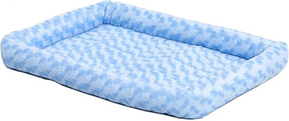 MidWest Homes for Pets QuietTime Fashion XS Dog Bed – Blue Faux Fur Bolster, Ultra-Soft and Machine Washable, Fits 22-Inch Crates and Carriers, for Small Dogs and Cats