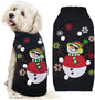 Christmas Dog Sweaters Xmas Pet Outfit Clothes Cute Black Snowman Costume Puppy Cat Knitted Jumpers (S,Black Snowman)