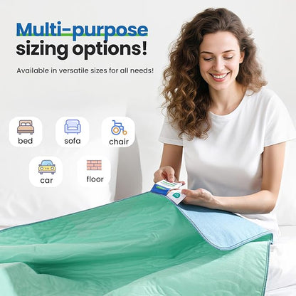 Noovirum® Chuck Pads Washable - 34"x52"(Pack of 4) - Reusable Bed Underpads for Adults - Chux Pads for Incontinence - Heavy Absorbency Waterproof Mattress Protector for Elderly, Bedwetting, Postpartum