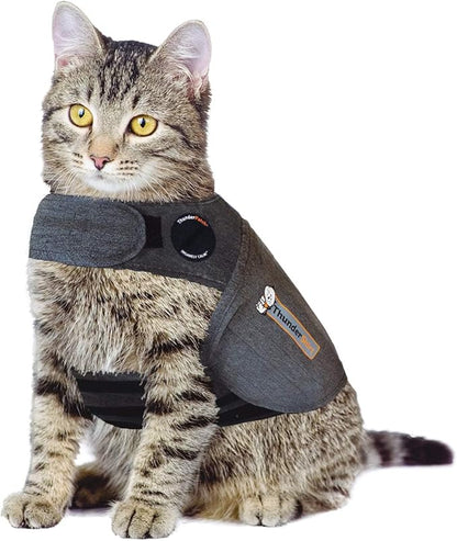 ThunderShirt Classic Cat Anxiety Jacket, Solid Gray, Small