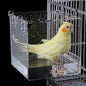 Hanging Cube Bird Bath Cage, Transparent Bird Bathtub Bath Shower with Stainless Steel Hooks for Small Bird Canary Parakeet Budgerigar Parrots Crested Myna Cockatiel Lovebird (Large)