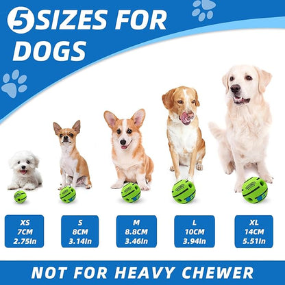Dog Toys Ball, Interactive Dog Ball, Shaking with Gibbering Sound, for Training & Herding, XL, 5.51 in (14 cm)