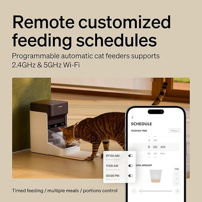 PETLIBRO RFID Automatic Cat Feeder, Collar Tag Activated Personal Meals, 5G Wi-Fi Multiple Cats Feeder for 3 Cats, App Control Cat Food Dispenser for Pets with Different Diets