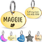 Anavia Small Size Dog Cat ID Tags, Small/XS Personalized Color Plated Stainless Steel Puppy Kitten Name Tags, Customized Engraved Nameplate Pet Collar Tag (Gold, Oval)