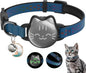 Waterproof Airtag Cat Collar, Breakaway Cat Airtag Collar with Luminous & Reflective Pattern Strap, Lightweight Kitten Collars for Apple Air tag, Hidden Holder for GPS Tracker - Cats, Kittens (9-13")