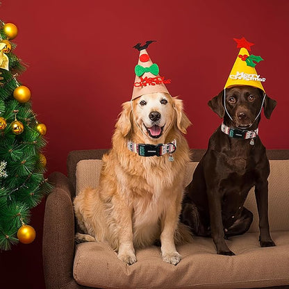 DOGWONG Christma Dog Collar, Classic Cute Red Green Christmas Tree Dog Collar for Boy and Girl Dogs, Strong Plastic Buckle Puppy Collars Dogs,XS