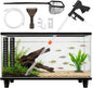 Aquarium Gravel Cleaner, Fish Tank Cleaner Kit, Aquarium Manual Press Noiseless Water Changer, Including Net,Thermometers & Cleaning Accessories for Fish Tank Maintenance