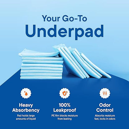 Chucks Pads Disposable [100-Pack] Multi-Purpose Pee Pads - Incontinence Underpads for Dog, Puppy & Diaper Changing Table Pad for Baby 17" x 24" Bed & Chair Liners - Pet Potty Training Pads