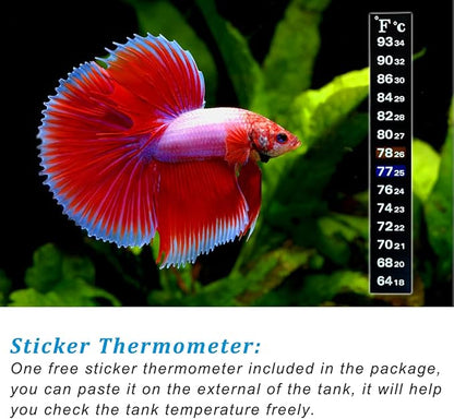 PULACO 300Watt Aquarium Heater for 50-70 Gallon Fish Tank, Adjustable Submersible Heater Thermostat with Thermometer Strip and Suction Cup