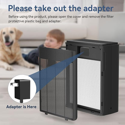Air Purifiers for Home Large Room Up to 2000 Ft² with Washable Filters, AIUZLK H13 HEPA Filter,Bedroom Air Purifier for Pet,Air Cleaner for Smoke Pet Hair Dander Odor,P260 Black (Black)