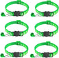 6 Pack Breakaway Cat Collar with Bells, Claw Print Design, Safety Buckle Kitten Collars, 0.4 Inches Width Lightweight, Adjustable 7.5-12.5 Inches Suitable for Girl Boy Cats