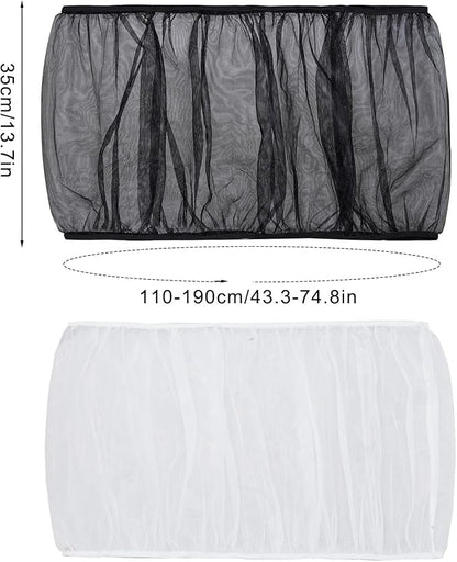 Fengek 2 Pcs Adjustable Bird Cage Cover & Seed Catcher Net - Stretchy Bird Cage Accessories for Night Cover & Seed Guard (White + Black)