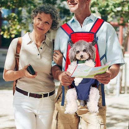 Dog Carrier Backpack, Pet Front Carrier Backpack Legs Out Dog Chest Carrier for Small Medium Dogs, Hands-Free Cat Backpack Carrier Dog Travel Backpack Airline Approved Hiking Bike Motorcycle