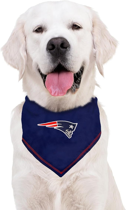 Pets First NFL New England Patriots TIE Dog Bandana, Small/Medium. Ultimate Game-Day, Party Scarf Bib for Pet Cat Dog (NEP-3550-S-M)