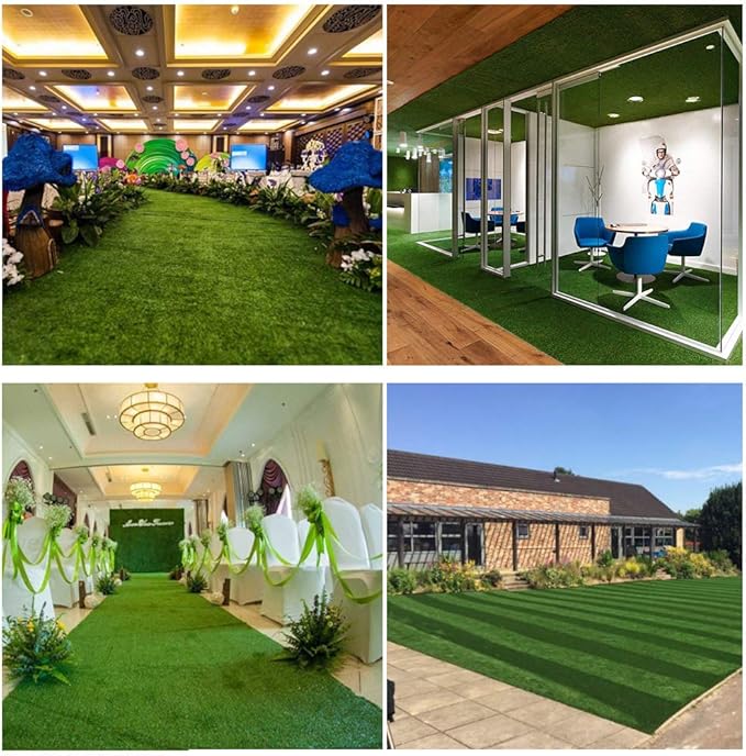 Petgrow Synthetic Artificial Grass Turf 12FTX60FT for Indoor Outdoor Dog Synthetic Grass Mat, Party Wedding Christmas Balcony Garden Astro Turf Rug,Drainage Holes Faux Fake Grass Rug Carpet for Pets