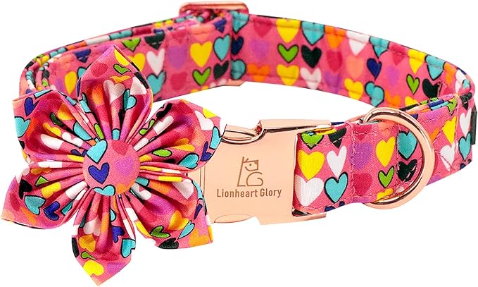 Lionheart glory Easter Dog Collar with Flower Carrot Print Dog Collar Girl Soft Durable Adjustable Puppy Gift Collar Bows Spring Collar Dog Flower