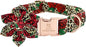 Lionheart Glory Dog Collar, Red Rose Dog Collar with Flower, Cute Floral Pattern Pet Collar Adjustable Dog Collar for Large Dogs