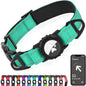 Joytale Airtag Dog Collar, Reflective Pet Collar with Waterproof AirTag Holder, Dual D-Rings, Soft Padded Adjustable for Extra Large Dogs, Teal, XL