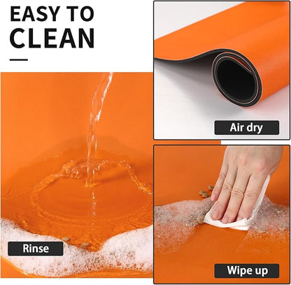 Dog Food Mat - Absorbent Cat Mat for Food and Water, No Stains Pet Feeding Bowl Mat, Easy to Clean Pet Placemats, Quick Dry Dog Water Dispenser Mat for Messy Drinkers | Orange 24"x36"