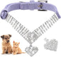 EXPAWLORER Cute Dog Necklace - Rhinestone Dog Collar, Soft Velvet Collar for Girl Boy Cats Dogs, Sparkling Pet Neck Decoration, Adjustable Pet Collar for Puppies Cats Small Medium Dogs, Purple M