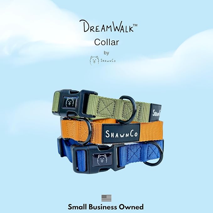 ShawnCo Dream Walk Dog Collar- Premium, Adjustable and Comfortable Pet Collar for Small, Medium, Large and Extra Large Dogs (M, Stars and Stripes)