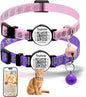 Smart QR Code Cat Collar 2-Pack: Your Cat's Digital Safety Profile, Breakaway Reflective Collar with Instant Email Alert When Scanned (Pink & Purple A)
