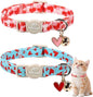 2 Pack Valentines Cat Collars - Valentine Breakaway Cat Collar with Bell, Pink and Red Heart Pendant, Adjustable Kitten Collars for Girl Boy Cats, Cute Red Hearts