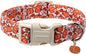 DOGWONG Pumpkin Dog Collar- Cute Pink Fall Dog Collars Adjustable Maple Fall Dog Collar for Small Medium Large Dogs L
