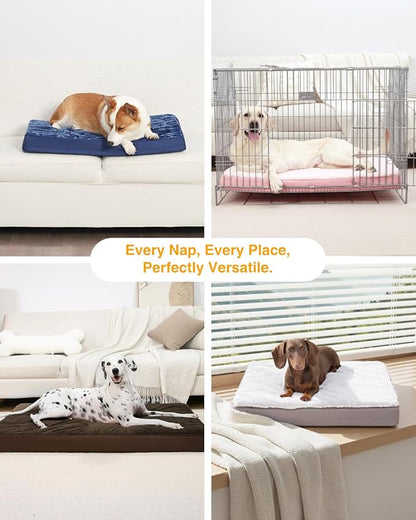 KSIIA Orthopedic Dog Bed - Waterproof, Large, Plush, Washable with Egg Crate Foam & Removable Cover & Nonskid Bottom, 36 x 27 Inch, Gray