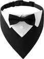 ADOGGYGO Formal Dog Tuxedo, Wedding Dog Collar with Bow Tie, Adjustable Pet Wedding Collar Bandana for Small Medium Large Dogs (Large, Black)