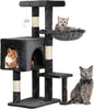 BestPet | 37" Cat Tree Tower | Light Gray | Sturdy Multi-Level Cat Tree with Plush Condo, Cozy Perch, Sisal Scratching Posts, Hanging Toy and Hammock | Easy Assembly | for Kittens & Adult Cats