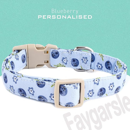 Faygarsle Blueberry Pattern Dog Collar for for Summer Small Medium Large Dogs Light Blue XS
