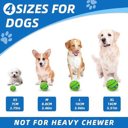 Spiky Interactive Dog Toys Ball, Shaking with Gibbering Sound, for Training, Teeth Cleaning & Herding, Straight, XS, 2.75 in (7 cm)