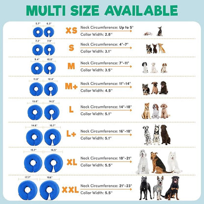 BENCMATE Inflatable Dog Cone Collar Alternative, Soft Dog Cone for Small Medium Large Dogs and Cats, Neck Recovery ECollar Donut Collar After Surgery (Medium, Police Officer)