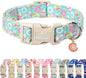 Adjustable Summer Dog Collar, Cute Mint Dessert Dog Collars for Medium Dogs, Lightweight Quick-Release Buckle Collar for Boy&Girl Dogs M