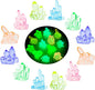 MIUPOO Glow Crystal,Betta Stones,Glow in The Dark Crystal,Bonsai Decor,Chips Stone Small Decorative,Fish Tank Decor,6 Colors,12 Pieces.