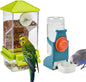 Rypet No Mess Bird Water Feeder Dispenser Set Automatic Bird Feeder for Cage Transparent Food Container for Cage Acrylic Parrot Seed Feeders Accessories for Small Birds Parrot Cockatoo Canary