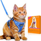 Halypet Cat Harness and Leash Set [MAX Safety 4th-Gen Upgrade] Escape Proof Adjustable Cat Leash Comfortable Soft Vest Easy to Wear Kitten Harness with Reflective Strip for Cats Walking, S Blue