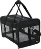 Amazon Basics Airline Approved Soft-Sided Mesh Pet Travel Carrier with Shoulder Strap, Portable, Washable Removable Fleece Pad for Dog, Cat, up to 16 pounds, 16.5" L x 10.6" W x 11" H, Black