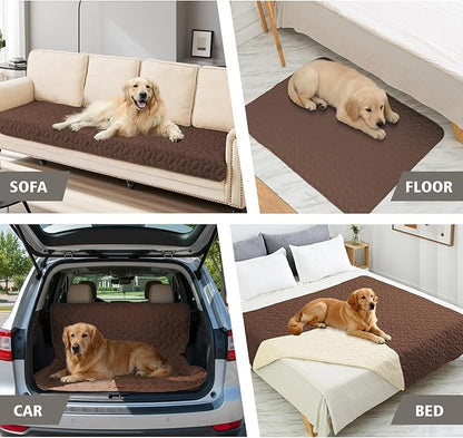 Ameritex Waterproof Pet Bed Cover Anti-Slip Dog Bed Blanket for Sofa and Furniture Waterproof New Pattern Design (Chocolate, 30x90 Inch (Pack of 1))