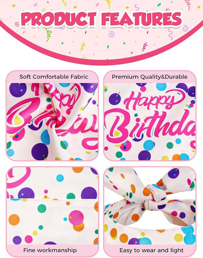 Luxury Double-Layer Dog Birthday Bandana – Handmade, Silk-Soft Polyester for All Dog Sizes | Birthday & Party Outfit | Gift-Ready Pet Accessory(Happy Birthday, Medium)