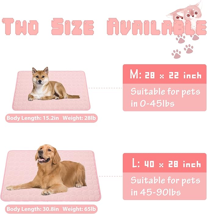 Washable Dog Ice Silk Cooling Mat for Dogs - Self Cooling Pad Blanket for Indoor & Outdoor Car Seats