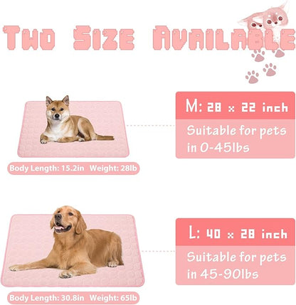 Washable Dog Ice Silk Cooling Mat for Dogs - Self Cooling Pad Blanket for Indoor & Outdoor Car Seats