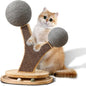 Tree-Shaped Cat Scratching Post with Vertical Cat Scratcher, Interactive Toy Balls, Handmade Cat Furniture with Natural Materials, Cute Kitten Scratch Post, Easy-to-Clean