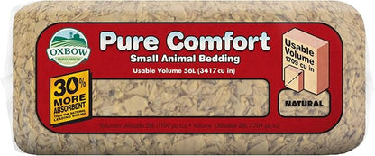 Oxbow Pure Comfort Bedding, Rabbit, Hamster, & Guinea Pig Bedding, Bunny Supplies for Litter Box, Pet Safe, 99.9% Non-Dust, Bunny Litter Box, Natural, 28 Liter Bag