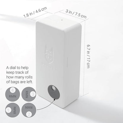SVD.PET Dog Poop Bag Dispenser with 60 Bags, Wall Mount Waste Bag dispenser, Holds 4 Rolls of Waste Bags, Indoor/Outdoor Wall mount or Place on Table(White, Dispenser + Bags)
