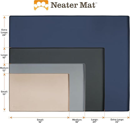 Neater Pet Brands Neater Mat Pet Mats for Food and Water, Cat & Dog Bowl Mat Waterproof Silicone, Feeding Tray, Dog Food Mats for Floors, Placemat w/Raised Edge for Under Bowls, 16” x 10”, Brown