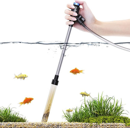 Gravel Vacuum for Aquarium, Fish Tank Cleaner Kit, Mini Manual Fishtank Vacuum Cleaner, Small Aquariums Water Changer, Adjustable Siphon Pump Use for Fish Turtle Tanks Cleaning Manure Wash Sand